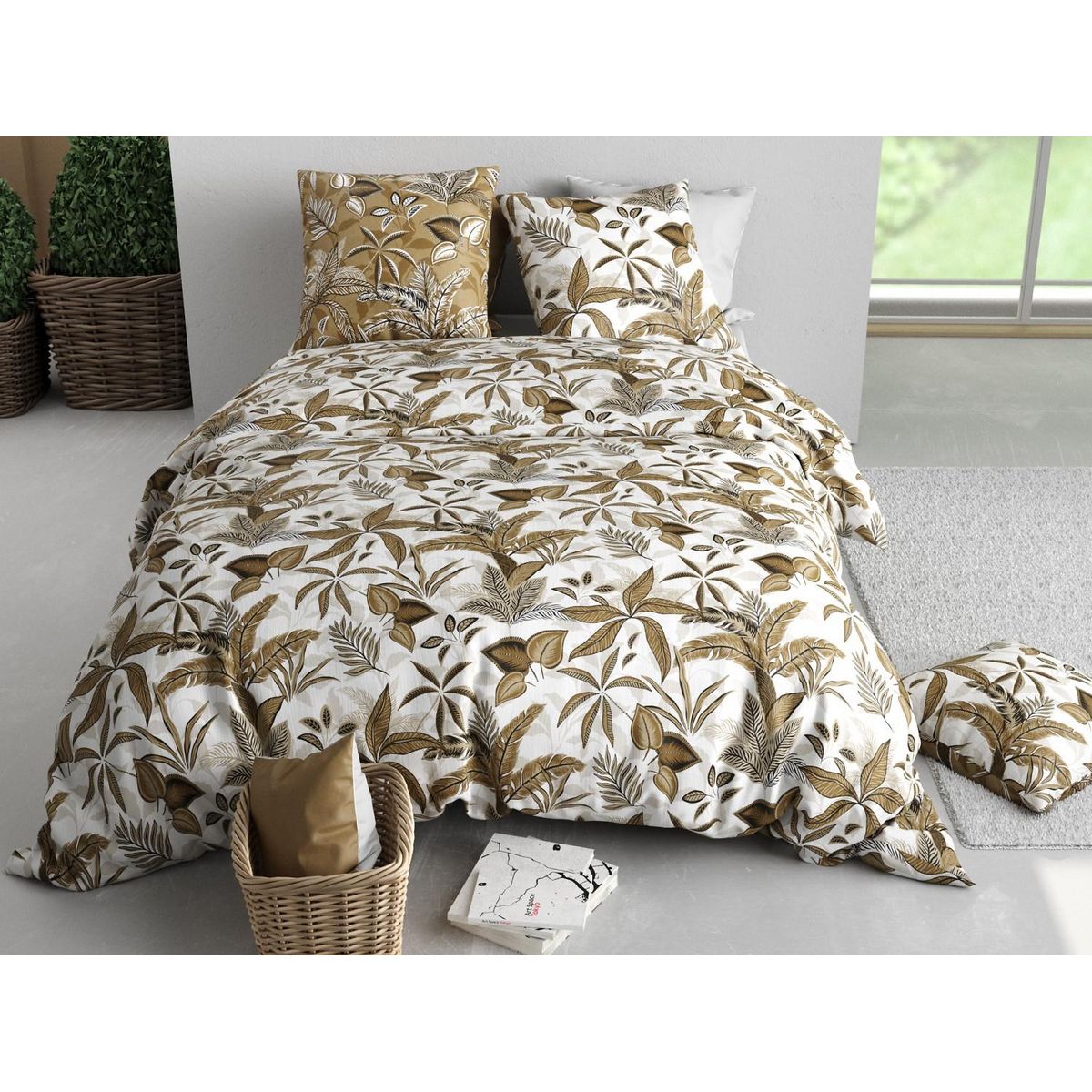 ATELIER DU COTON Parure housse de couette 100% coton 57fils kahoni