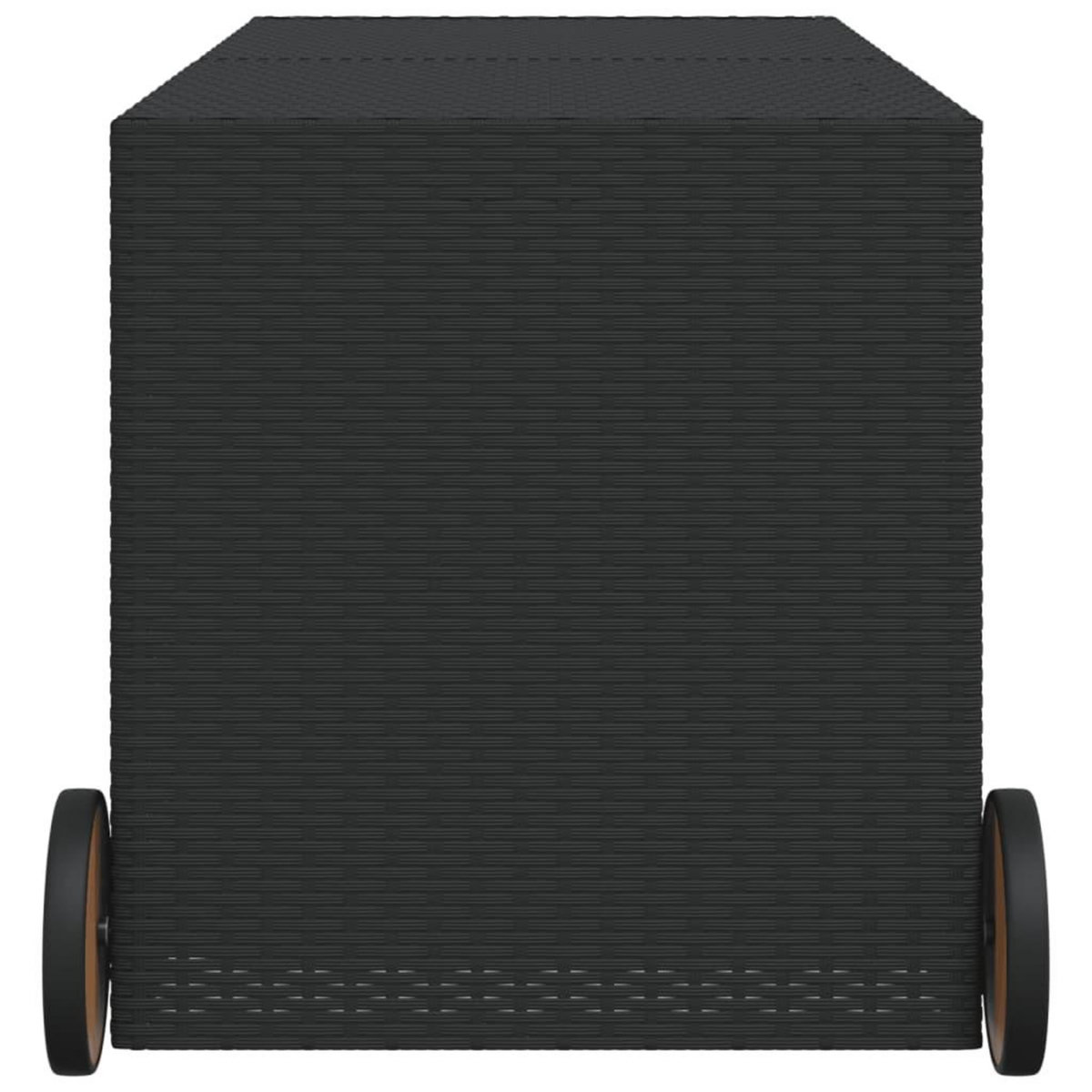 VIDAXL Boîte de rangement de jardin et roues noir 283L resine tressee