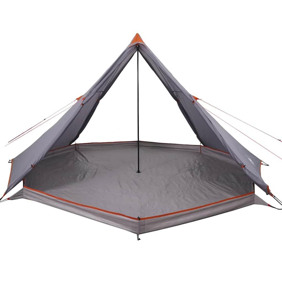 VIDAXL Tente familiale tipi 8 personnes gris et orange impermeable