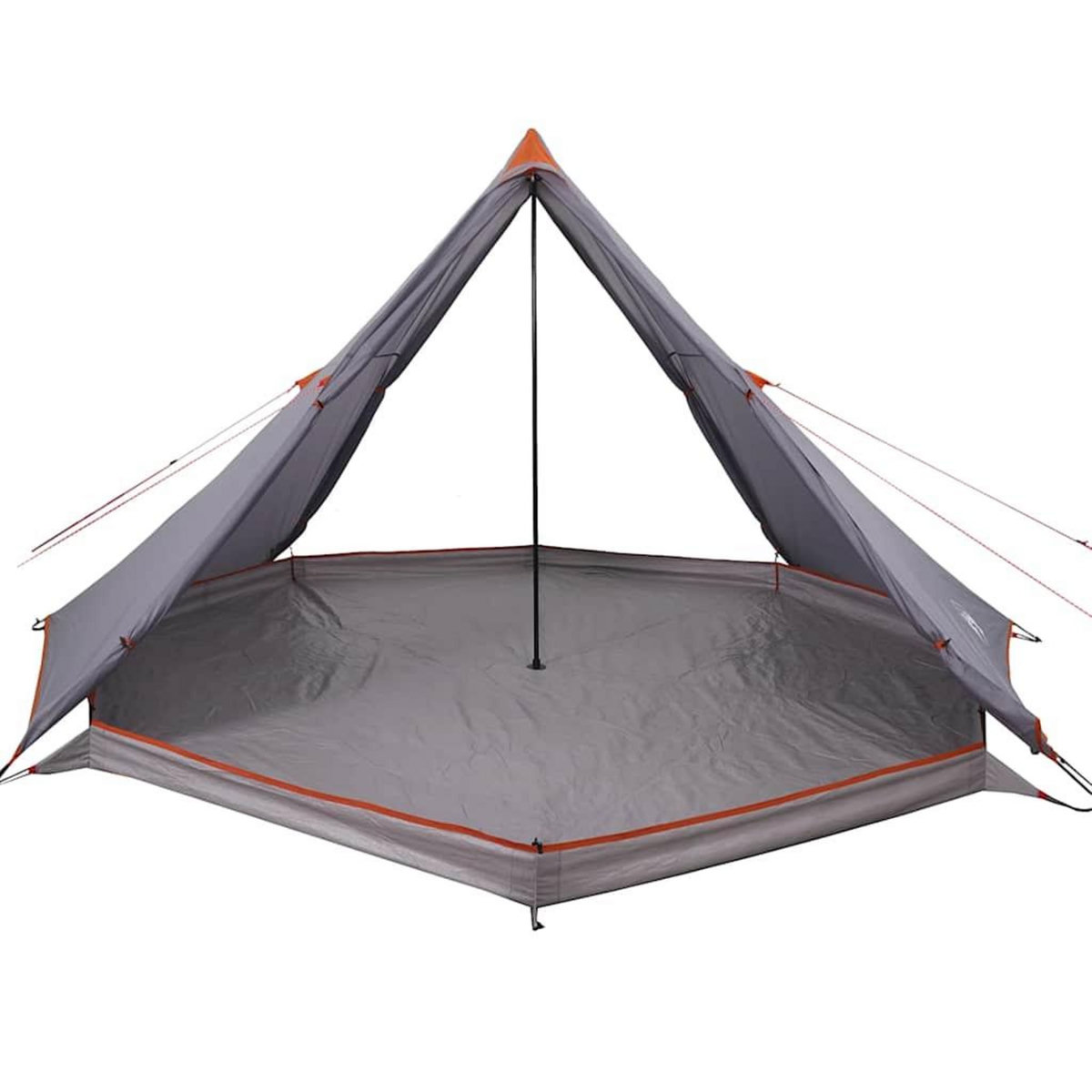 VIDAXL Tente familiale tipi 8 personnes gris et orange impermeable