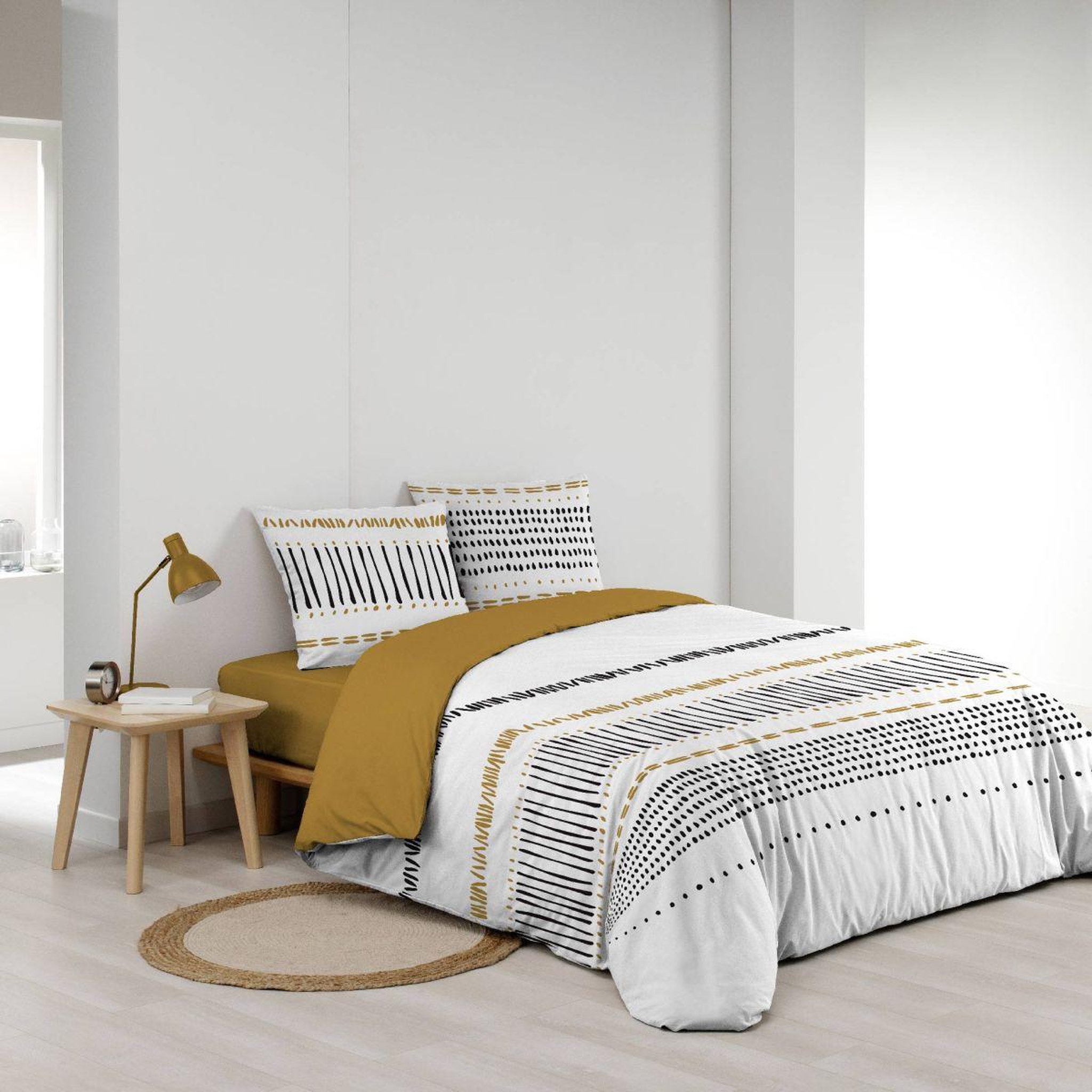 Voir la diapositive 2 : Douceur d'Intérieur Parure de lit 3 pièces  chicago  240x220cm blanc