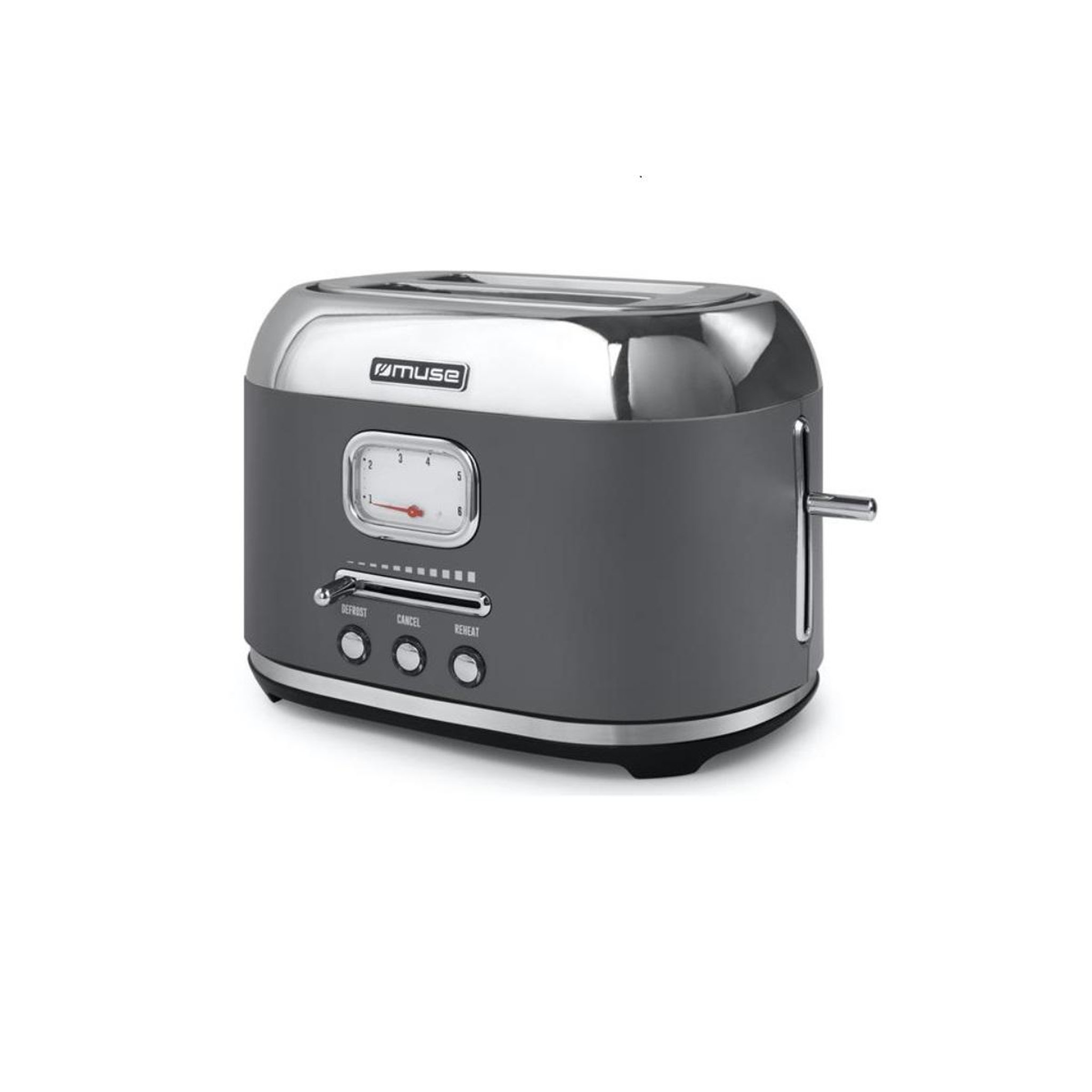 Voir la diapositive 3 : Muse Grille-pains 2 fentes 1000w noir/inox - ms-120dg