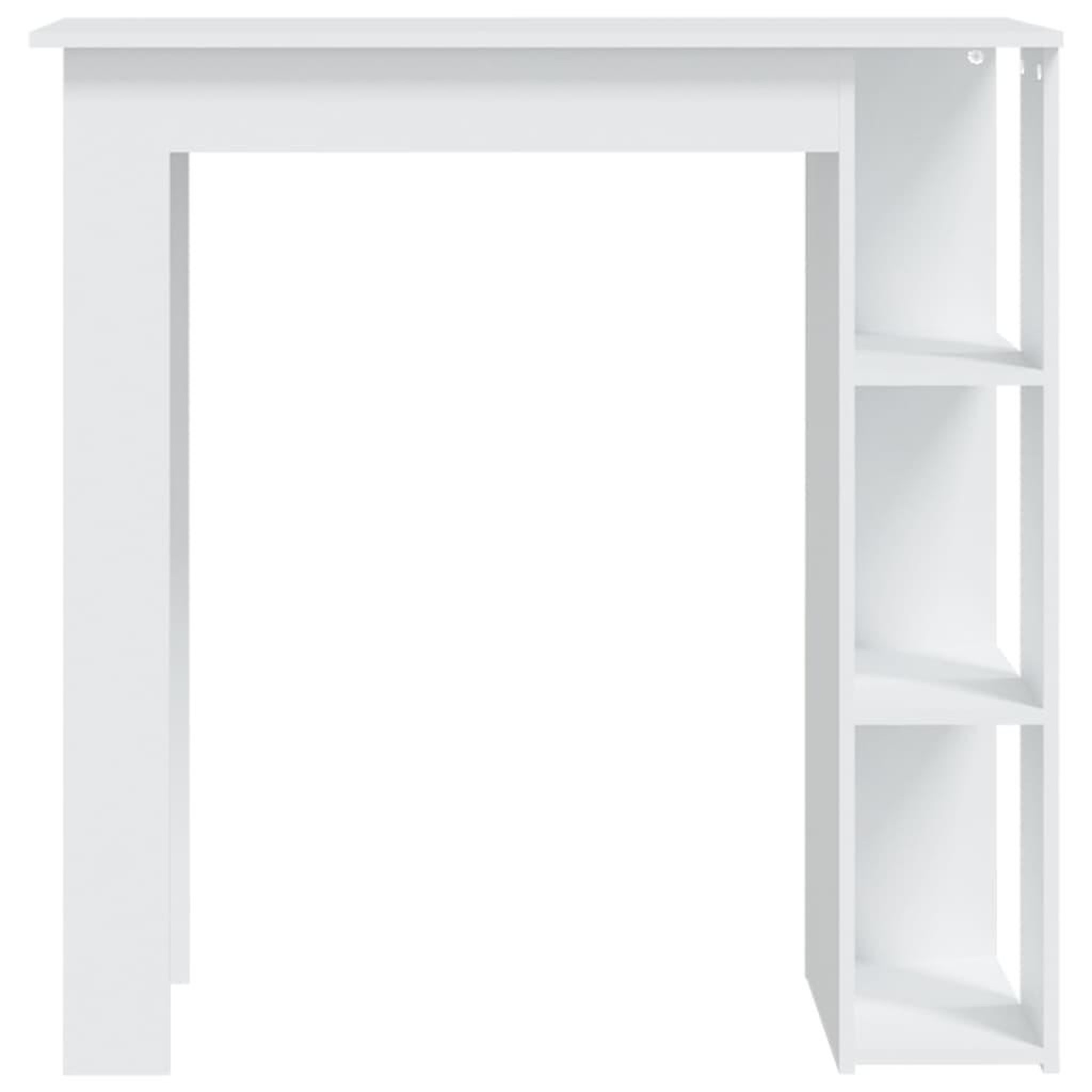 Voir la diapositive 3 : VIDAXL Table de bar et etagere Blanc 102x50x103,5 cm Bois d'ingenierie