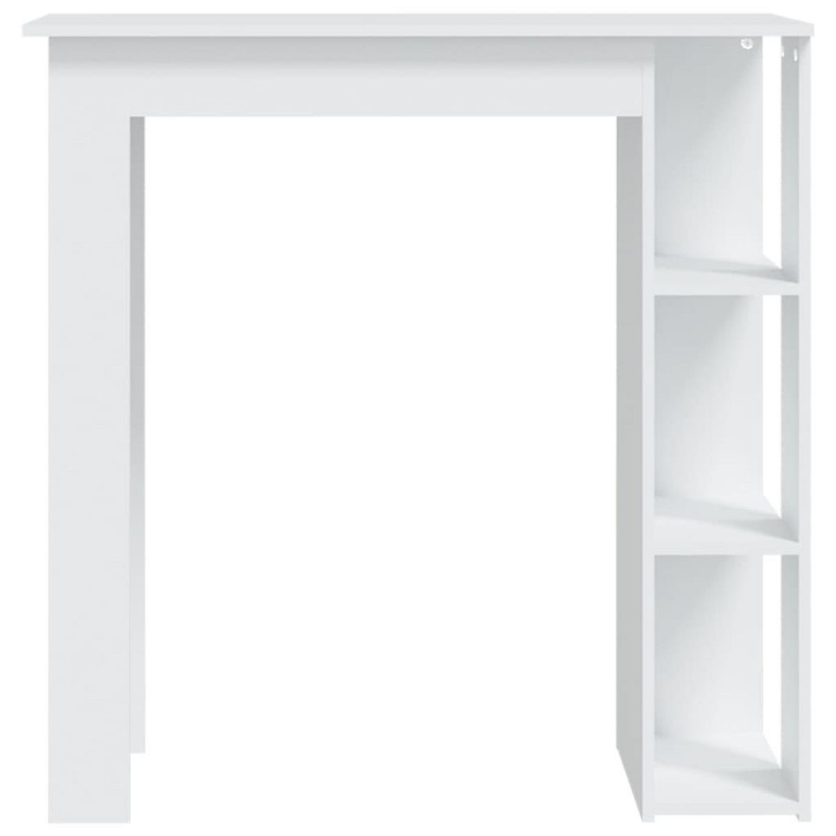 VIDAXL Table de bar et etagere Blanc 102x50x103,5 cm Bois d'ingenierie