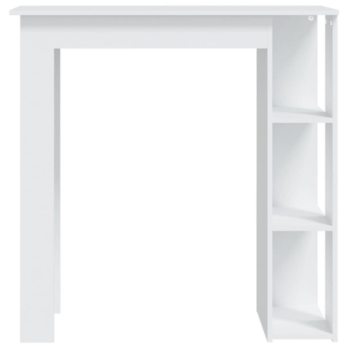 VIDAXL Table de bar et etagere Blanc 102x50x103,5 cm Bois d'ingenierie