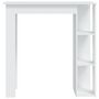 Voir la diapositive 3 : VIDAXL Table de bar et etagere Blanc 102x50x103,5 cm Bois d'ingenierie