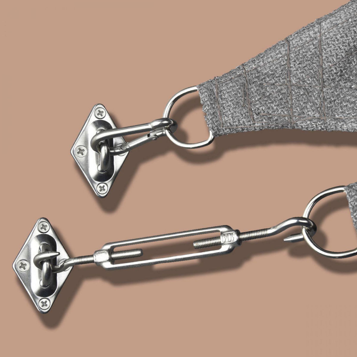 LINXOR Kit de fixation en acier inoxydable pour voile d'ombrage