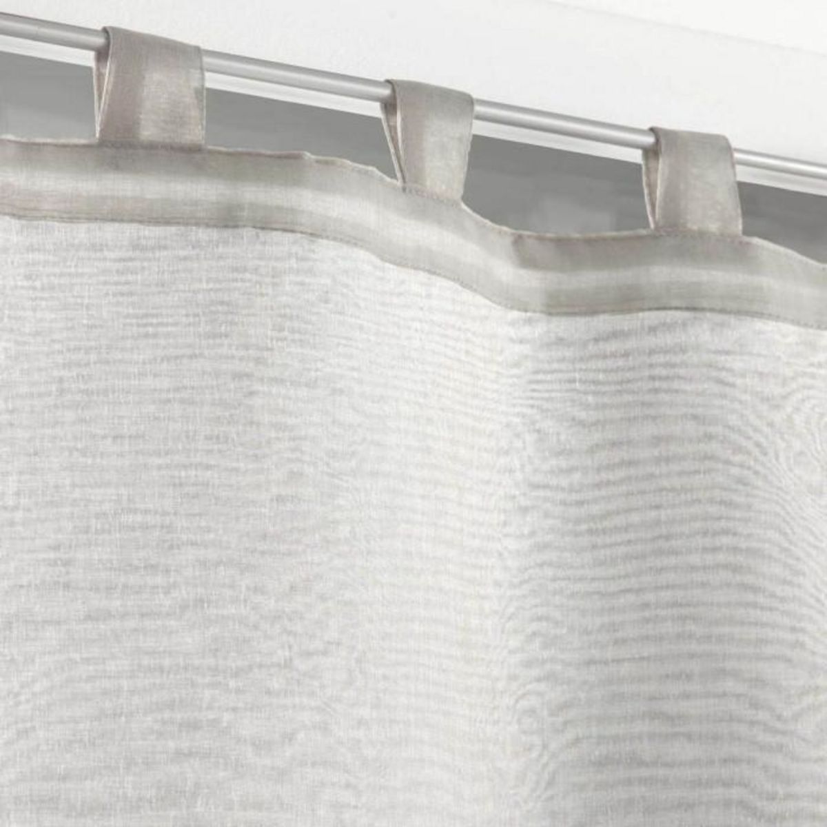 Paris Prix Paire de Voilages  Duetto  60x120cm Gris & Blanc