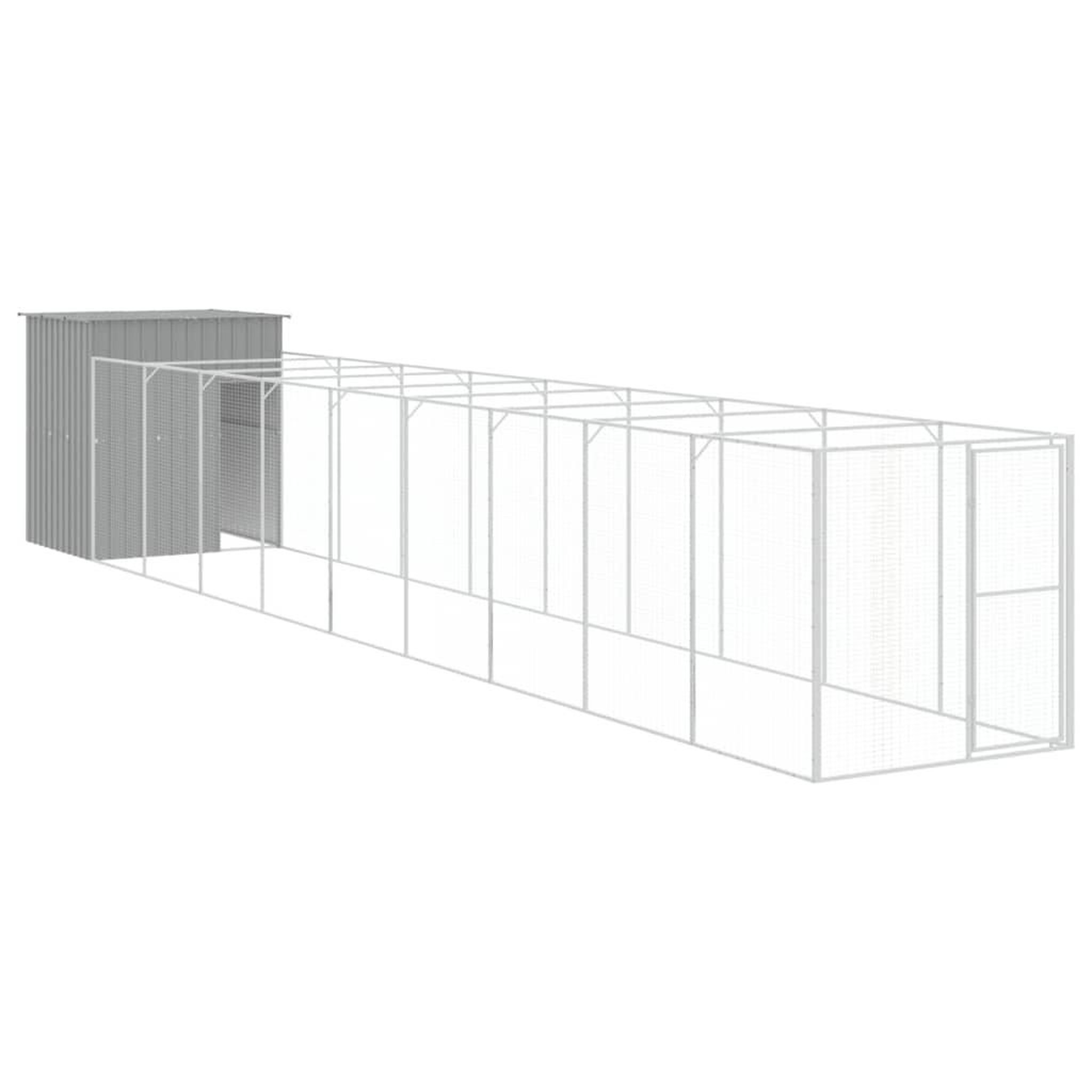 Voir la diapositive 2 : VIDAXL Niche pour chien avec cour gris clair 165x1067x181 cm