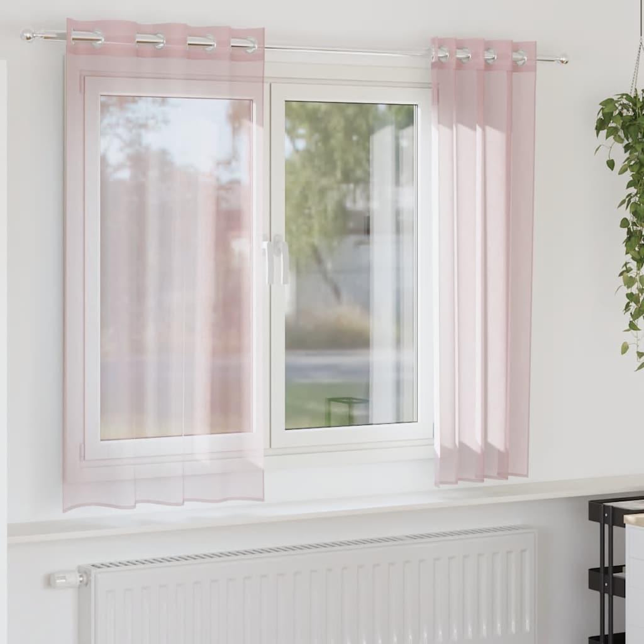 VIDAXL Rideaux en voile avec œillets 2 pcs rose clair 140x140 cm