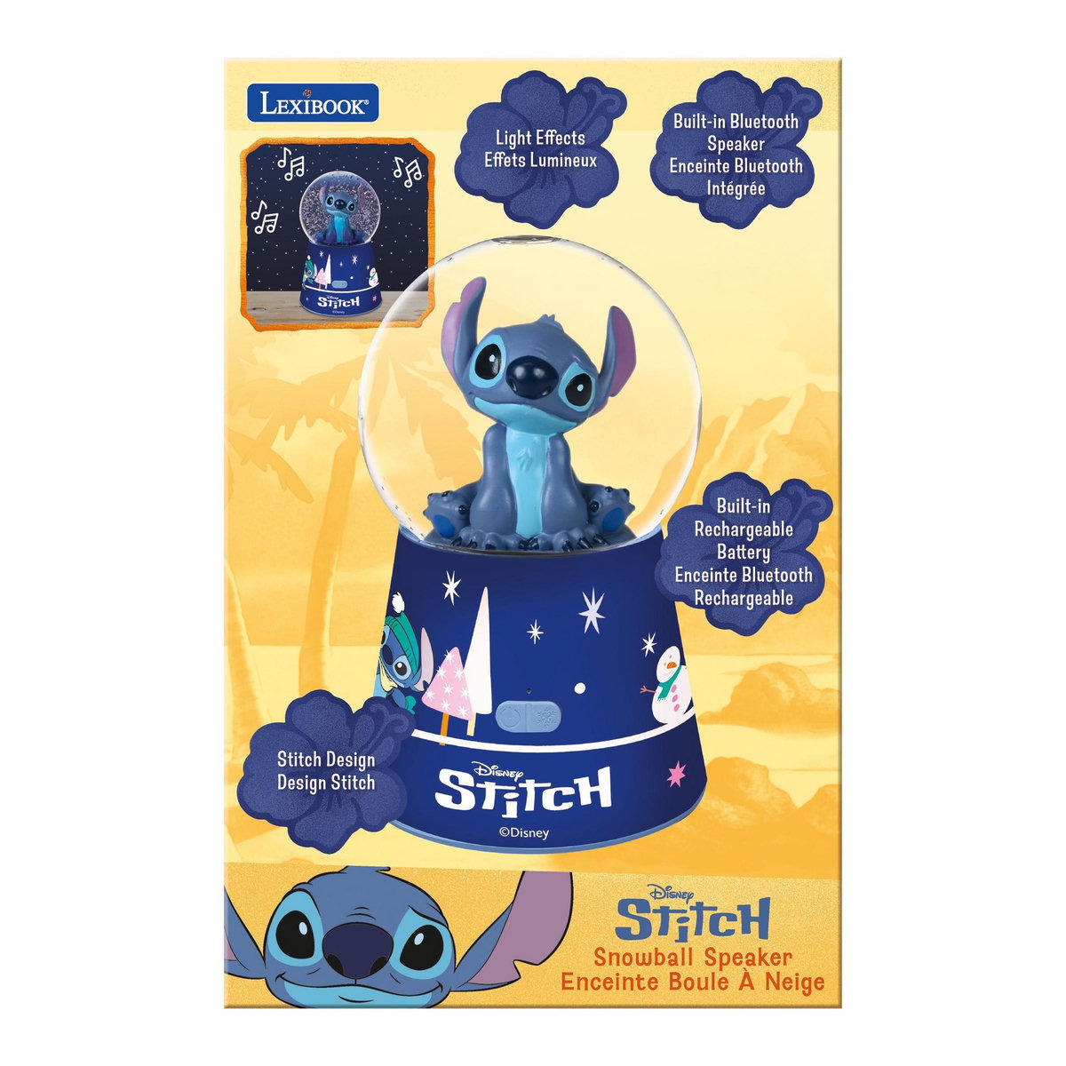 Lexibook Enceinte Bluetooth Boule à neige Stitch
