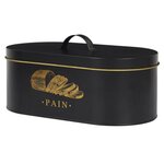 Paris Prix Boîte à Pain en Métal  Lounge  33cm Noir