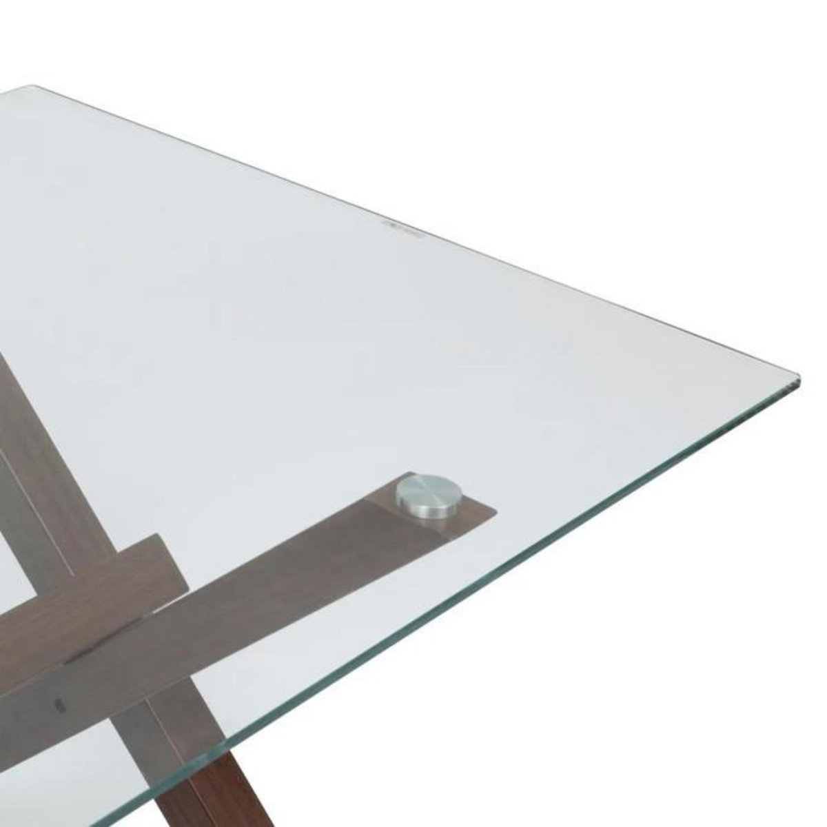 ATMOSPHERA Table à Manger en Verre  Jorel  180cm Transparent & Marron