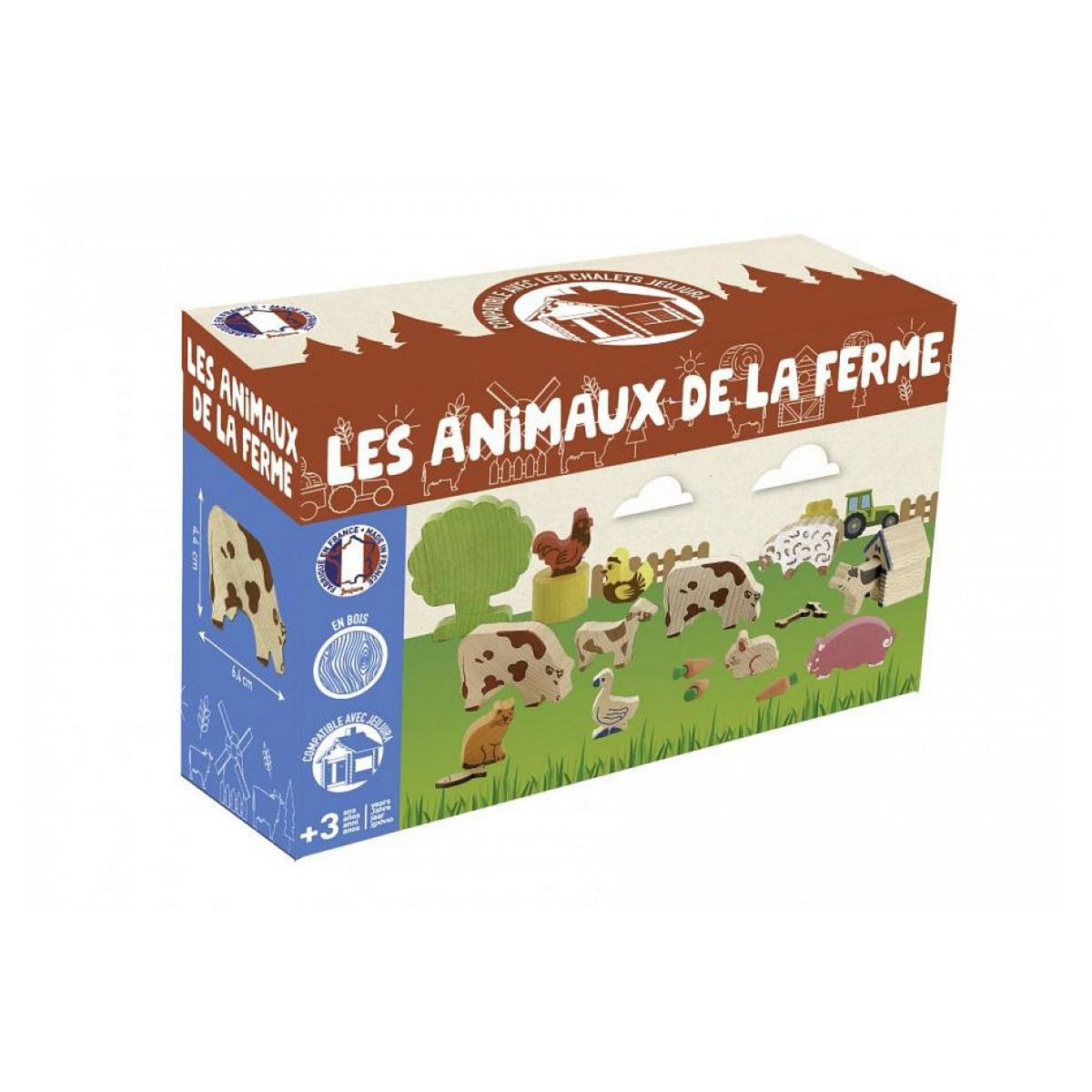 JeuJura Jouet Éducatif en Bois : Animaux de la Ferme pour Enfants