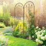 Voir la diapositive 2 : OUTSUNNY Lot de 2 treillis de jardin support pour plantes grimpantes acier noir