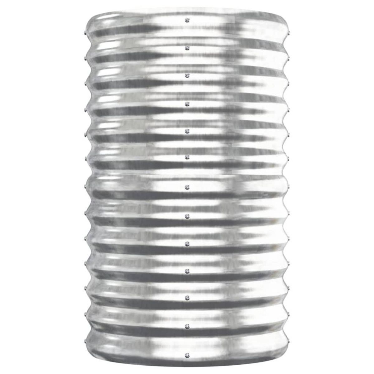 VIDAXL Lit sureleve de jardin Acier enduit de poudre Argente