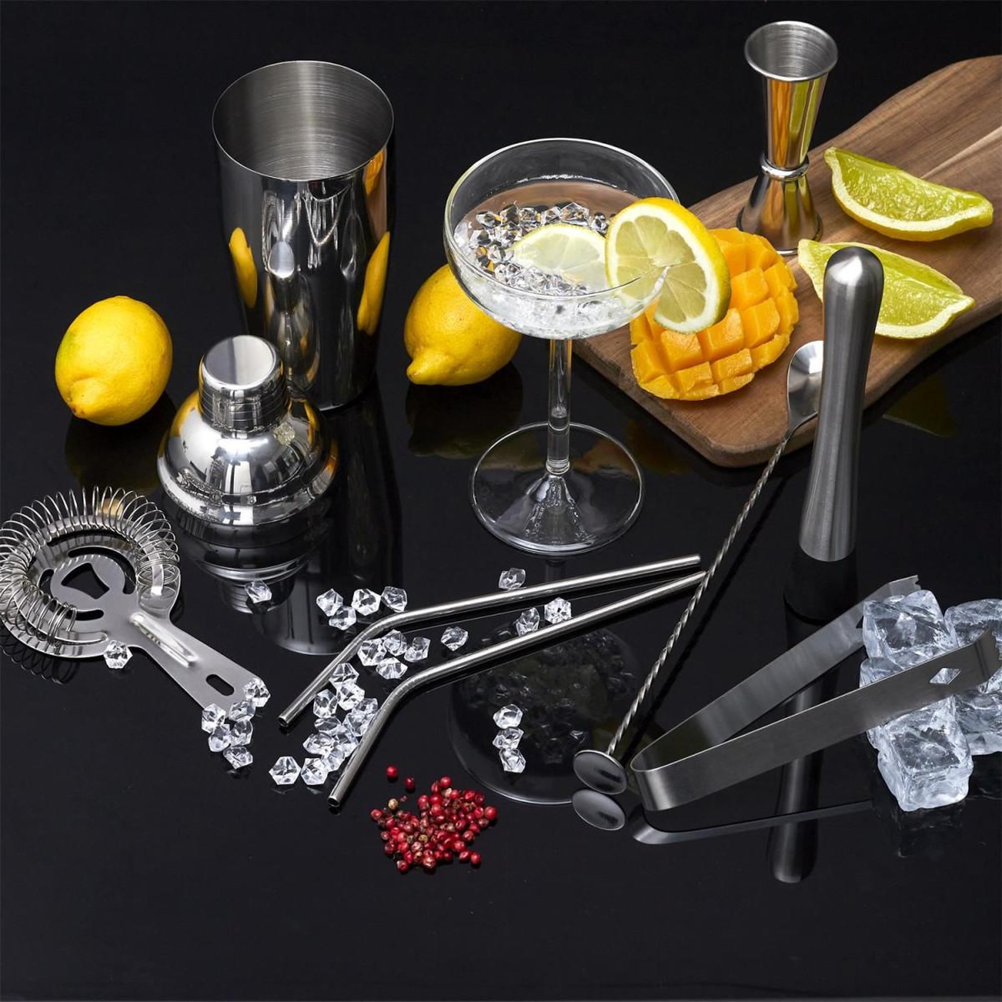 Voir la diapositive 5 : COOK CONCEPT Set à cocktail  15 pièces  27cm argent