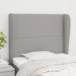VIDAXL Tete de lit avec oreilles Gris clair 93x23x118/128 cm Tissu