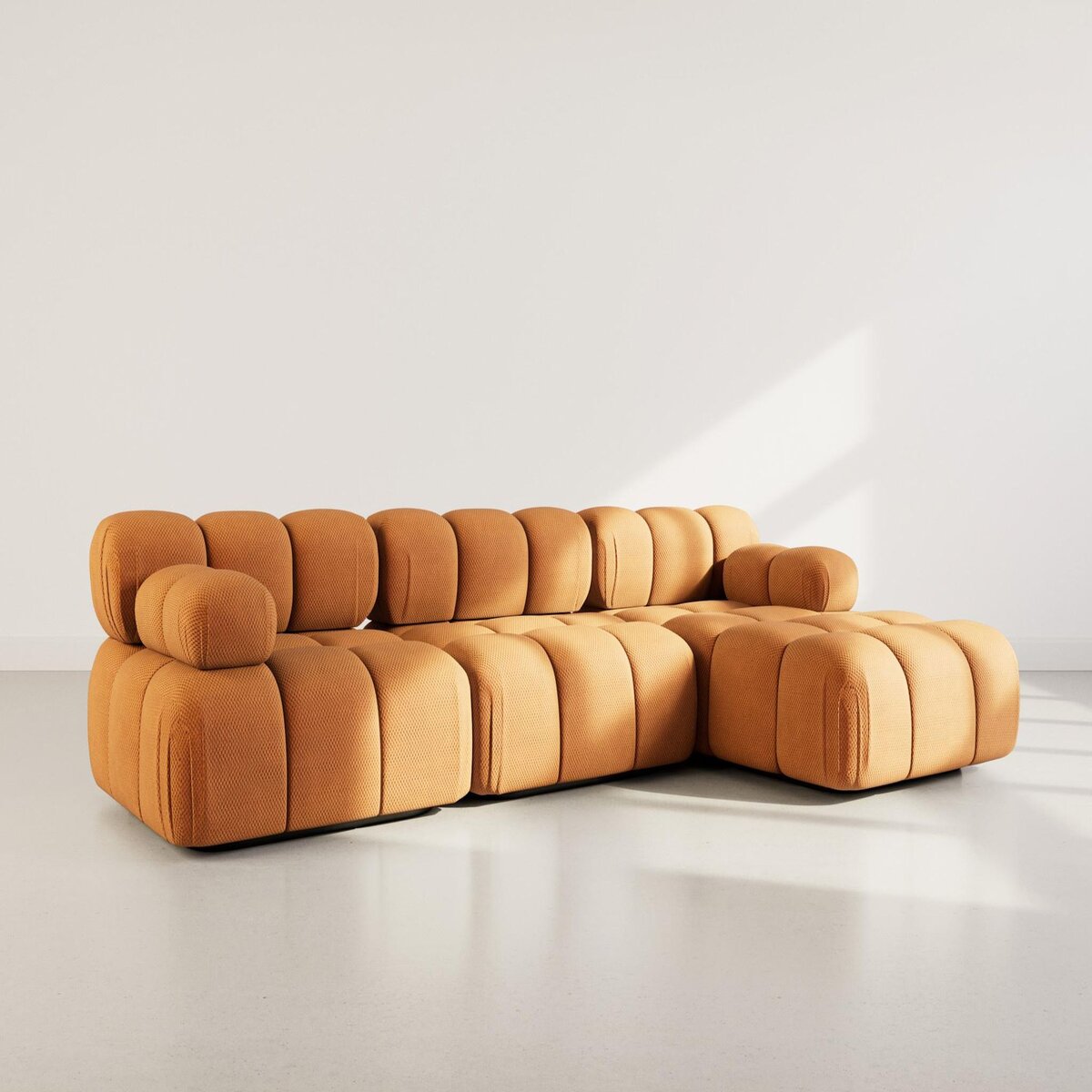 LISA DESIGN Ruby - canapé modulable d'angle droit 4 places en velours texturé