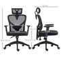 Voir la diapositive 3 : VINSETTO Fauteuil de bureau manager grand confort réglable dossier ergonomique inclinable pivotant tissu maille noir