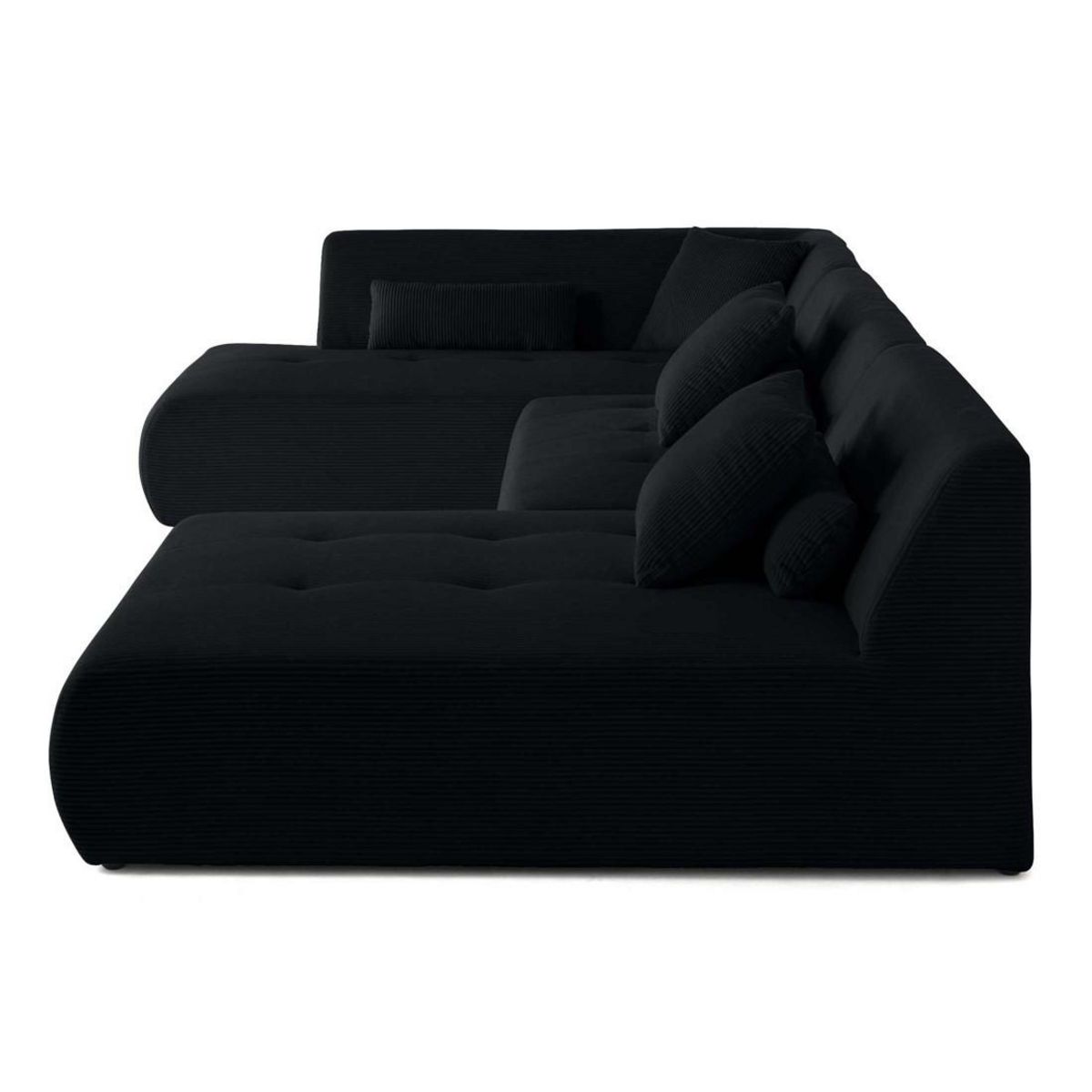 LISA DESIGN Onyx - canapé panoramique d'angle gauche 7 places - en velours côtelé