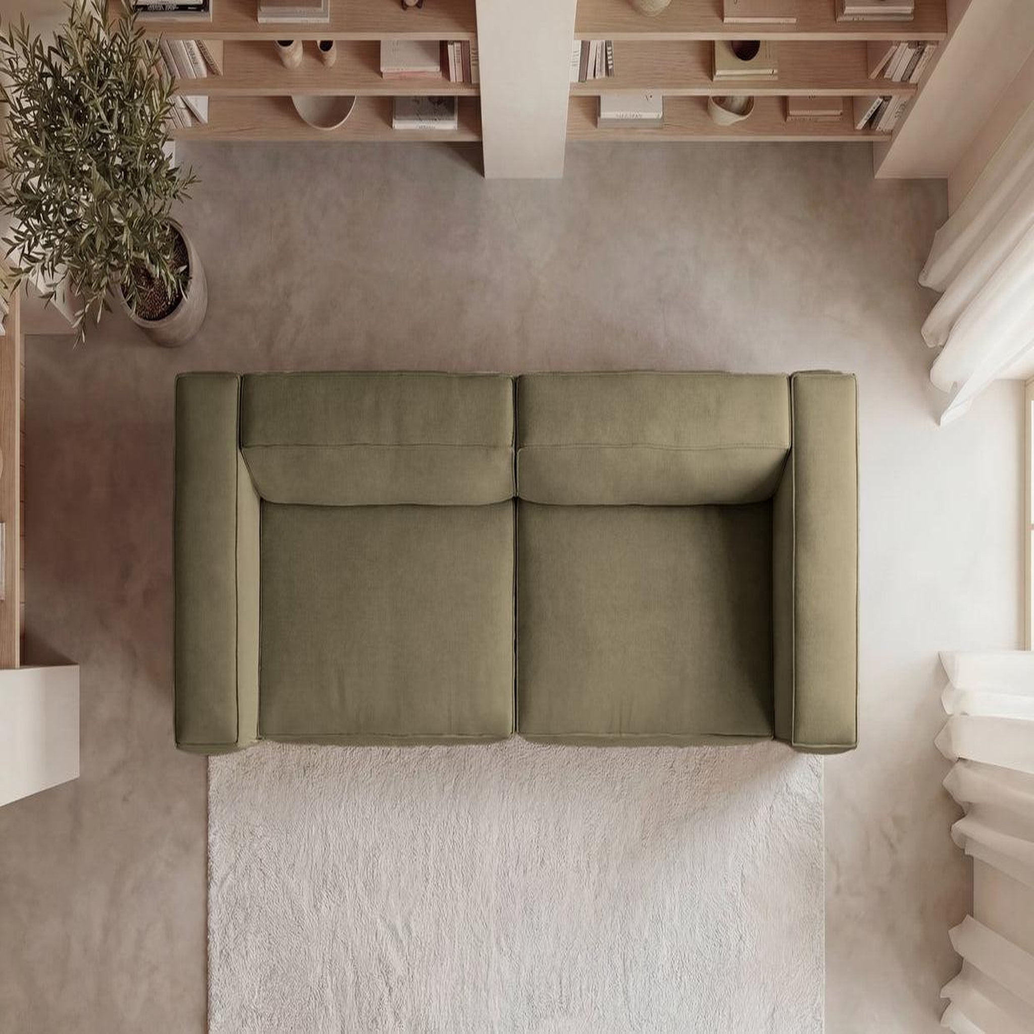 Voir la diapositive 6 : CASANOVA PARIS Basil - canapé droit tissu lisse 3 places