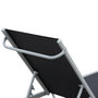 Voir la diapositive 4 : OUTSUNNY Bain de soleil transat - chaise longue - design contemporain - dossier inclinable multi-positions - métal époxy textilène noir - dim. 170 x 58 x 97 cm