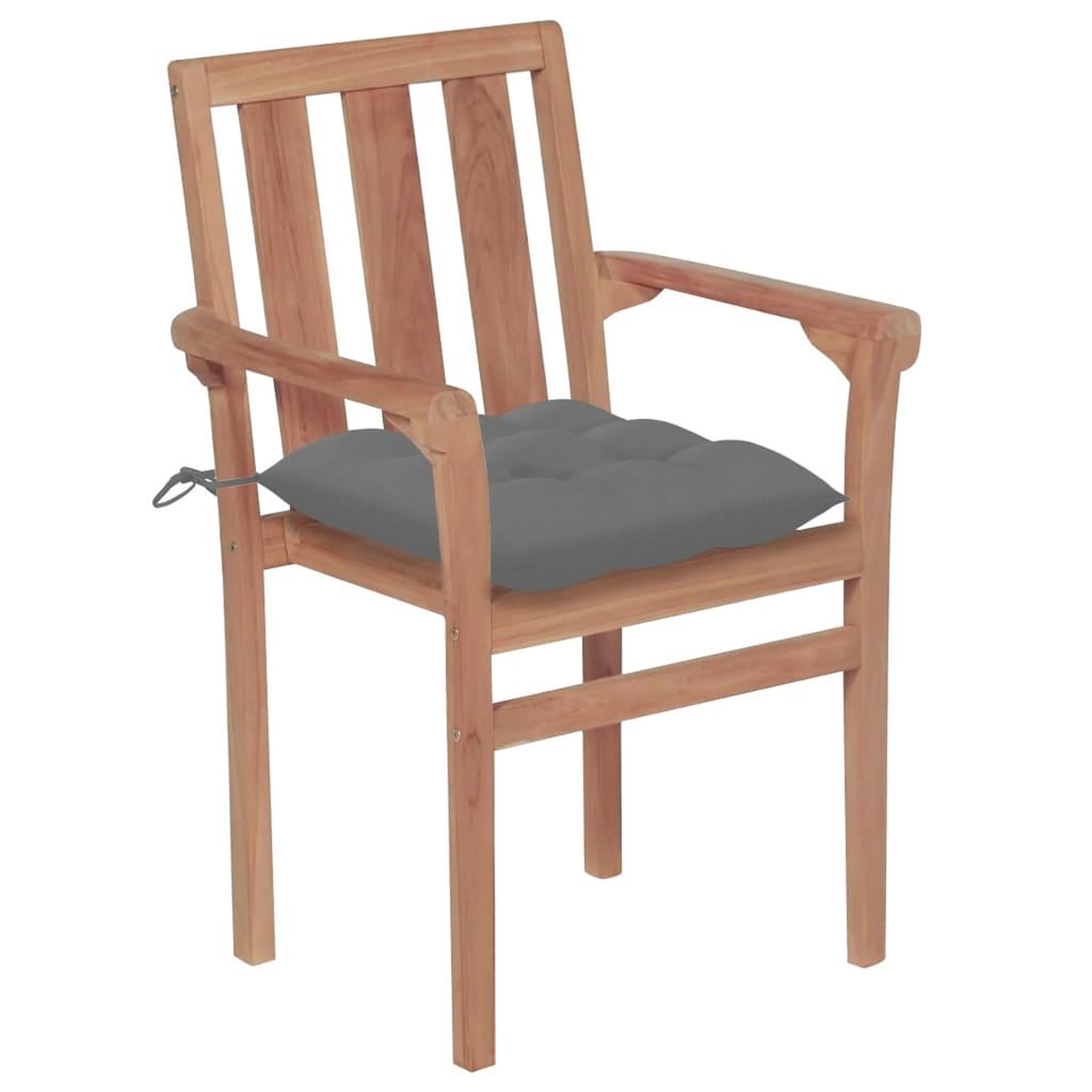Voir la diapositive 3 : VIDAXL Chaises de jardin empilables avec coussins lot de 8 Teck solide