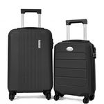 David Jones Lot 2 valises cabines rigides dont une 55cm et une underseat XS 45cm. Coloris disponibles : Vert, Gris, Rose, Beige, Noir