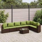 VIDAXL Salon de jardin 8 pcs avec coussins marron resine tressee