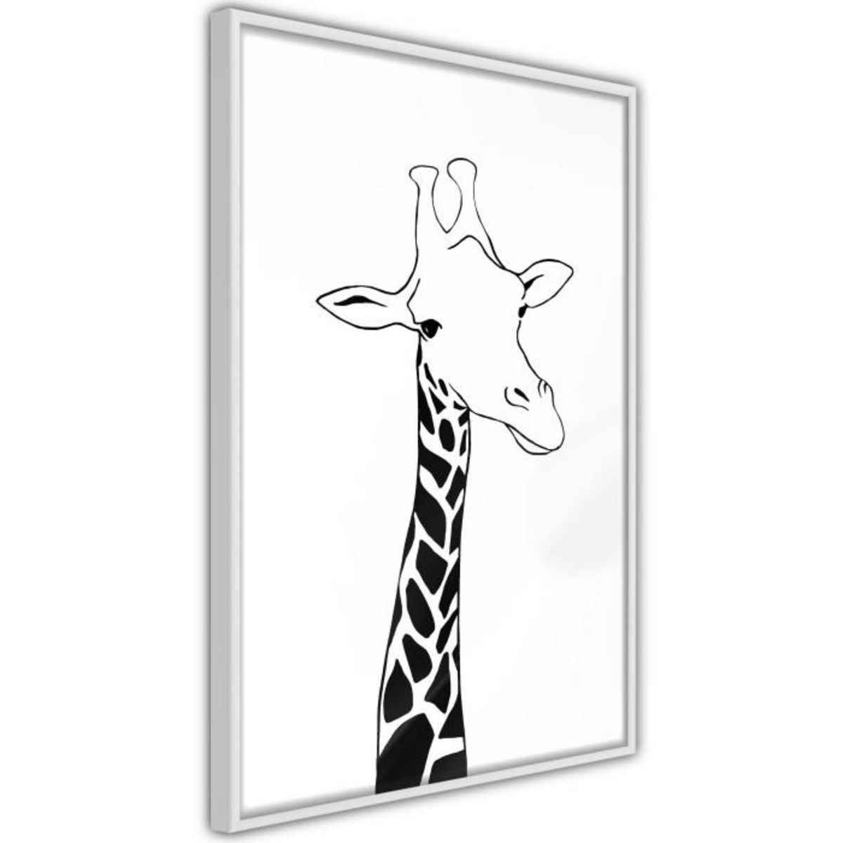 Paris Prix Affiche Murale Encadrée  Black and White Giraffe