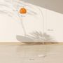 Voir la diapositive 3 : HOMCOM Lampadaire arc design néo-rétro H.180 cm piètement marbre blanc abat-jour plastique effet transparence orange