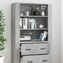 Voir la diapositive 4 : VIDAXL Buffet haut Gris beton Bois d'ingenierie