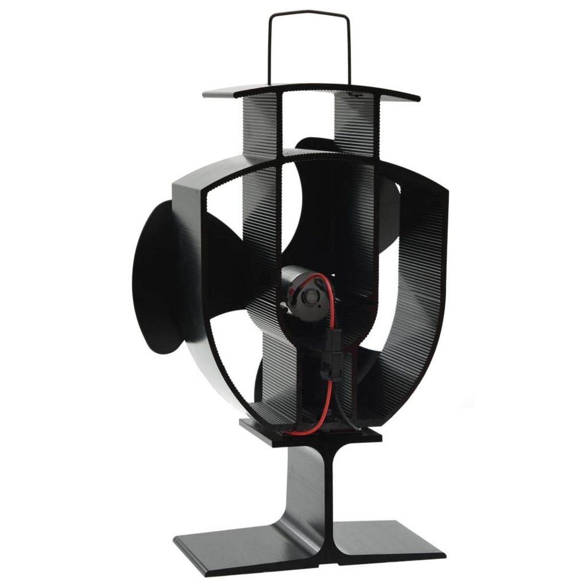 VIDAXL Ventilateur de poele alimente par chaleur 3 pales Noir