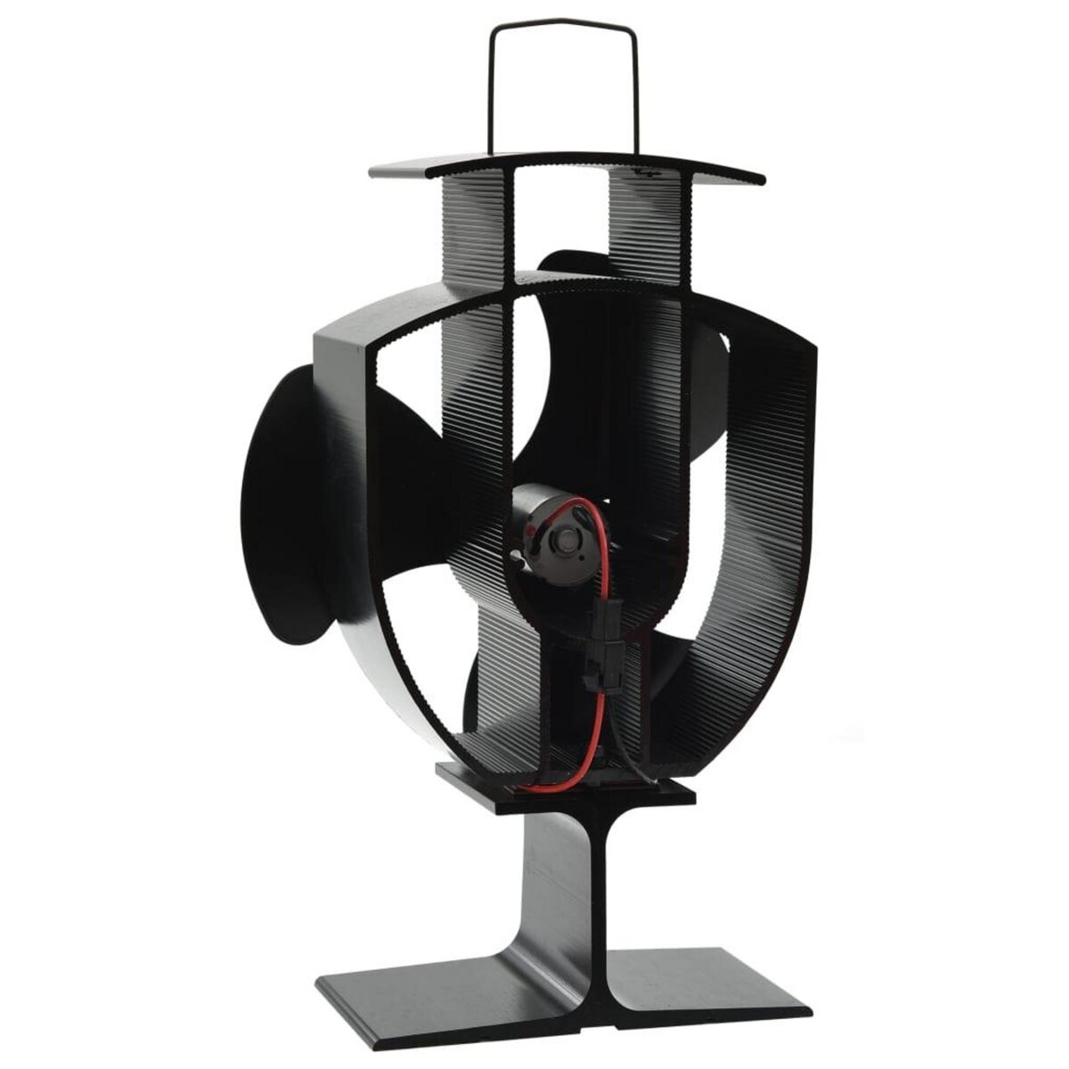 VIDAXL Ventilateur de poele alimente par chaleur 3 pales Noir