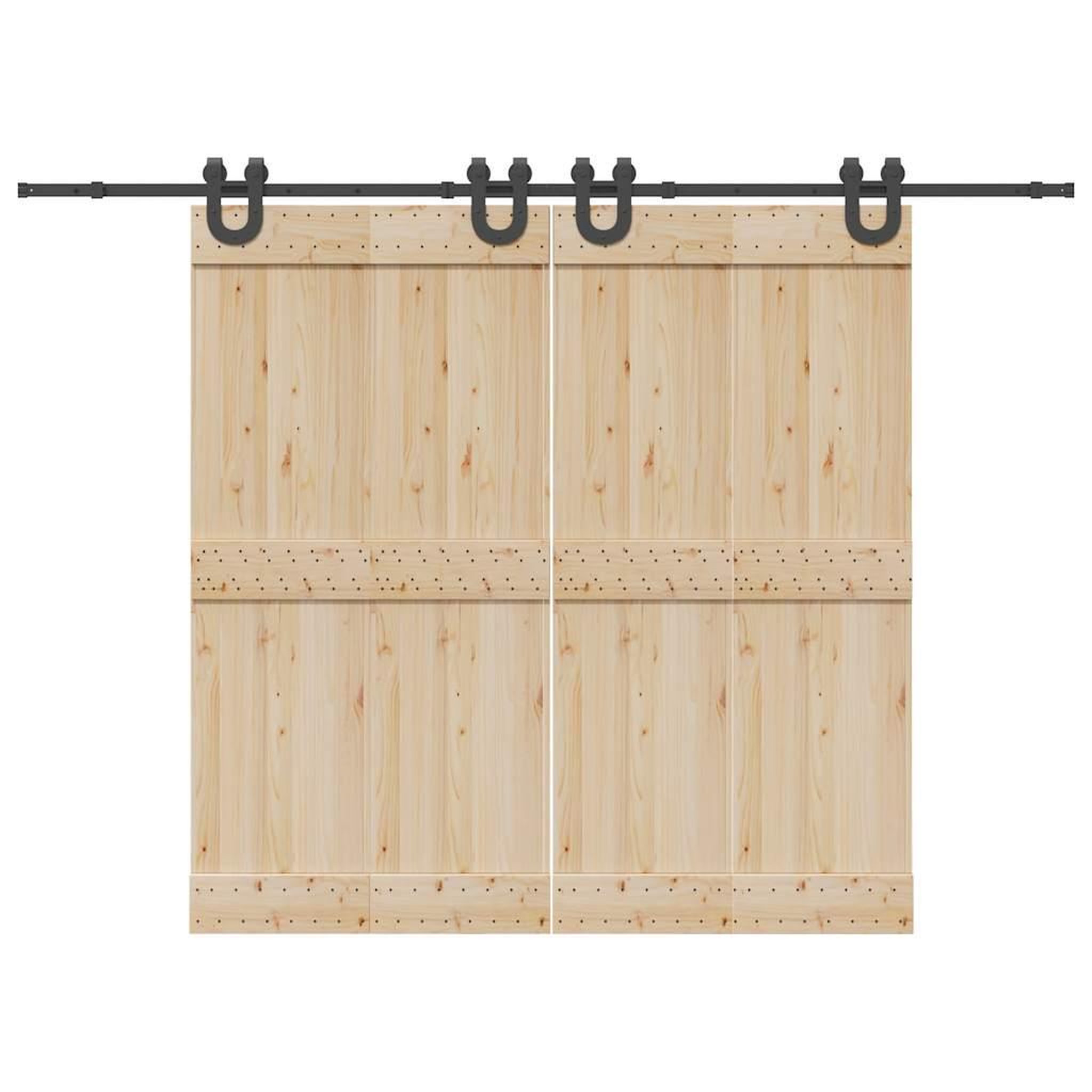 VIDAXL Kit de quincaillerie de porte coulissante 366 cm acier noir