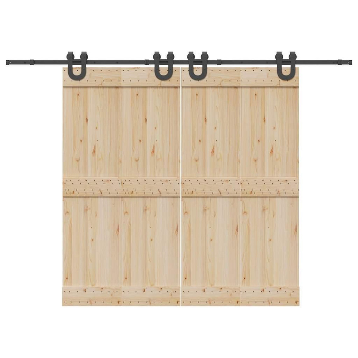 VIDAXL Kit de quincaillerie de porte coulissante 366 cm acier noir