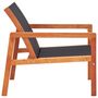 Voir la diapositive 3 : VIDAXL Chaise de jardin Noir Bois d'eucalyptus solide et textilene