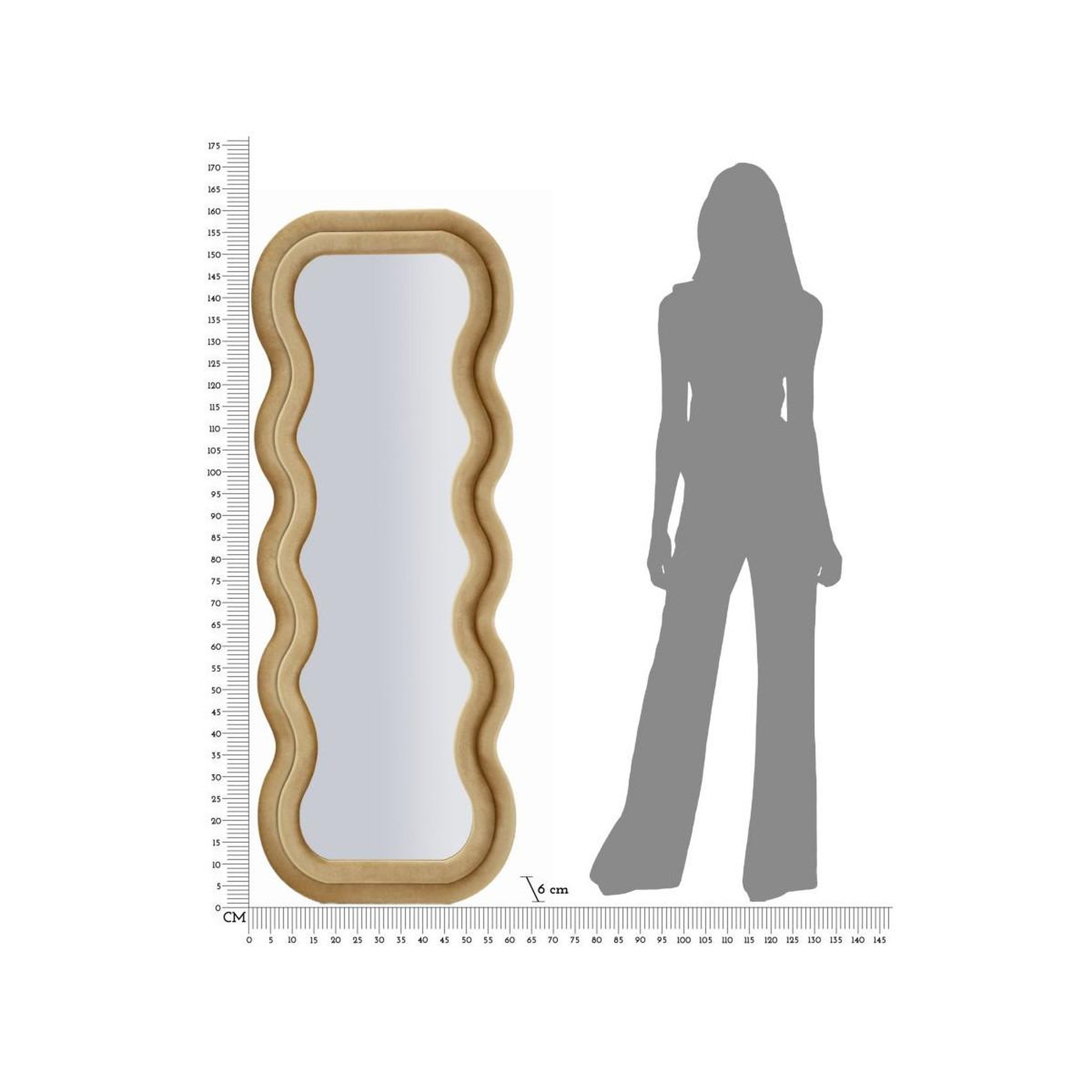 Voir la diapositive 6 : Paris Prix Miroir mural en velours  emily  160cm or