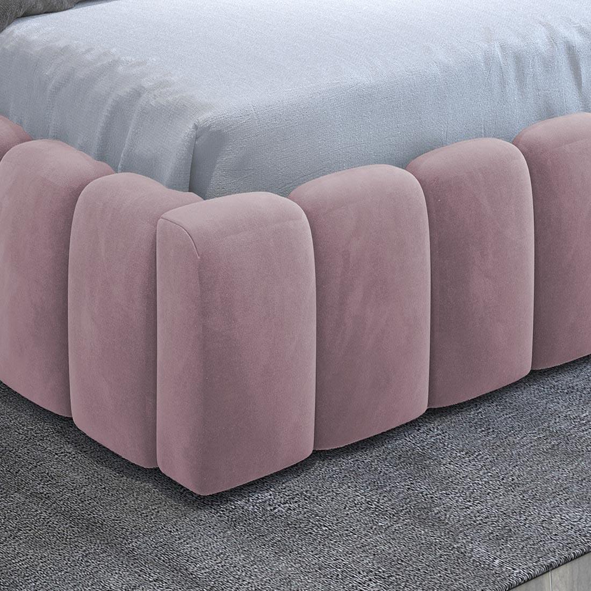 Voir la diapositive 4 : BEST MOBILIER Cleo - lit coffre avec led - 180x200 cm - sommier inclus - en velours