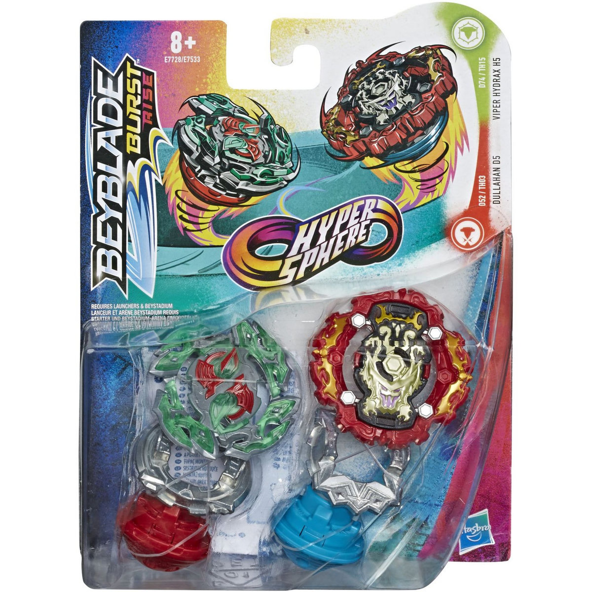 HASBRO Toupie Beyblade Burst Rise - Pack Duel Hypersphere Toupies Erase Devolos D5 et Left Astro A5