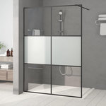 VIDAXL Paroi de douche Noir 140x195 cm Verre ESG demi-depoli