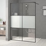 Voir la diapositive 1 : VIDAXL Paroi de douche Noir 140x195 cm Verre ESG demi-depoli