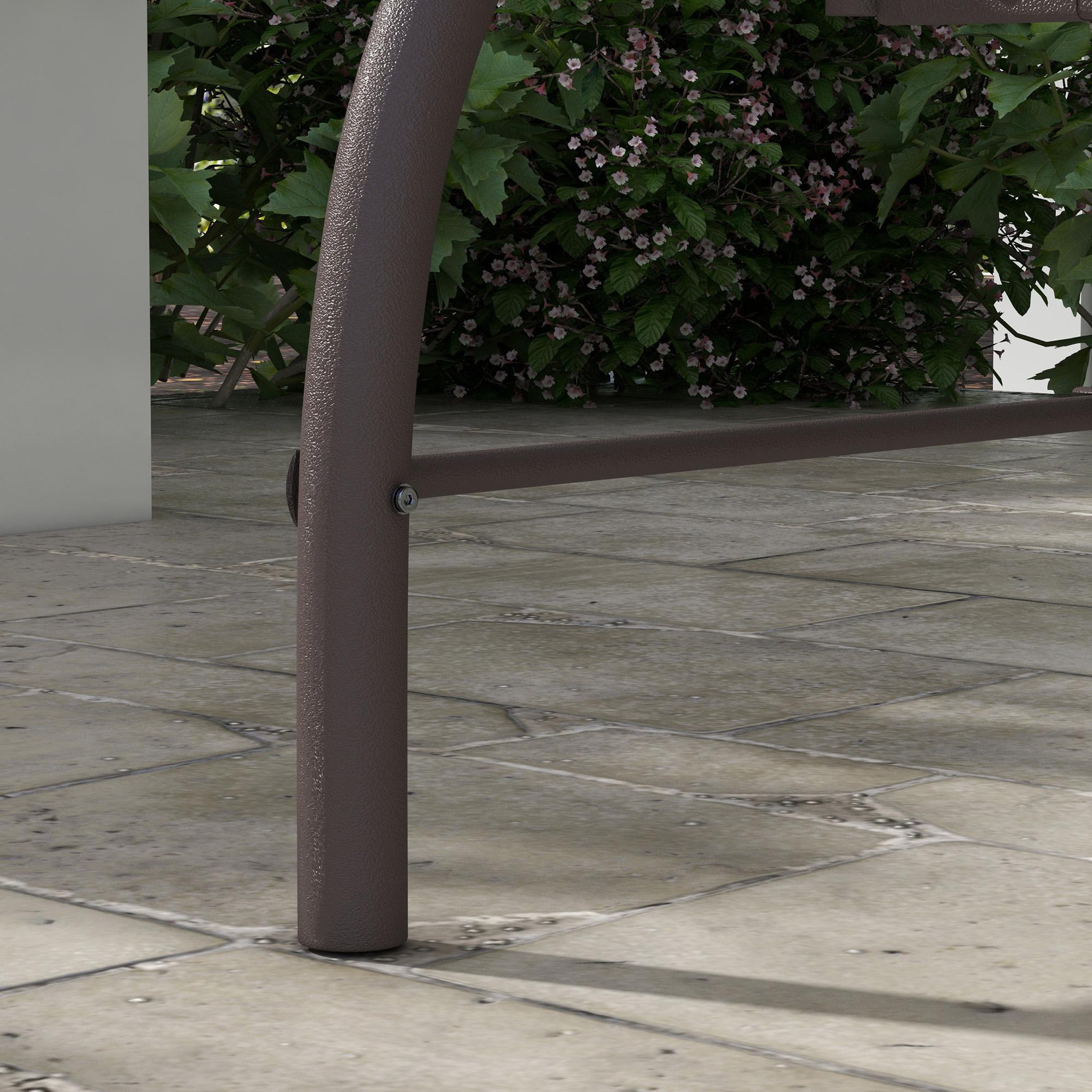 Voir la diapositive 5 : OUTSUNNY Balancelle de jardin convertible 3 places avec coussins métal polyester kaki
