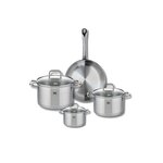 ELO Ensemble de 1 Poêle de cuisson 24 cm et 3 faitouts 12, 16 et 20 cm Elo Profi Citrin