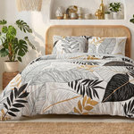 ATELIER DU COTON Parure housse de couette 100% coton 57fils moana. Coloris disponibles : Multicolore