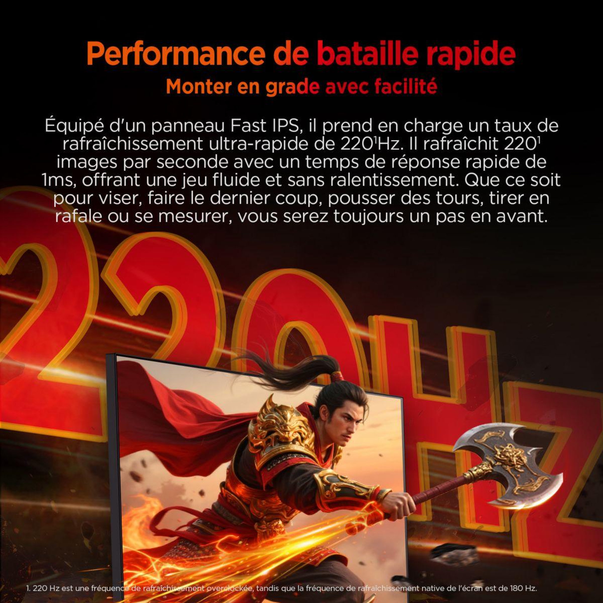 Voir la diapositive 3 : HKC Ecran pc gamer 27  qhd 200 hz fast ips hdr400 pied ergonomique - g27h2p