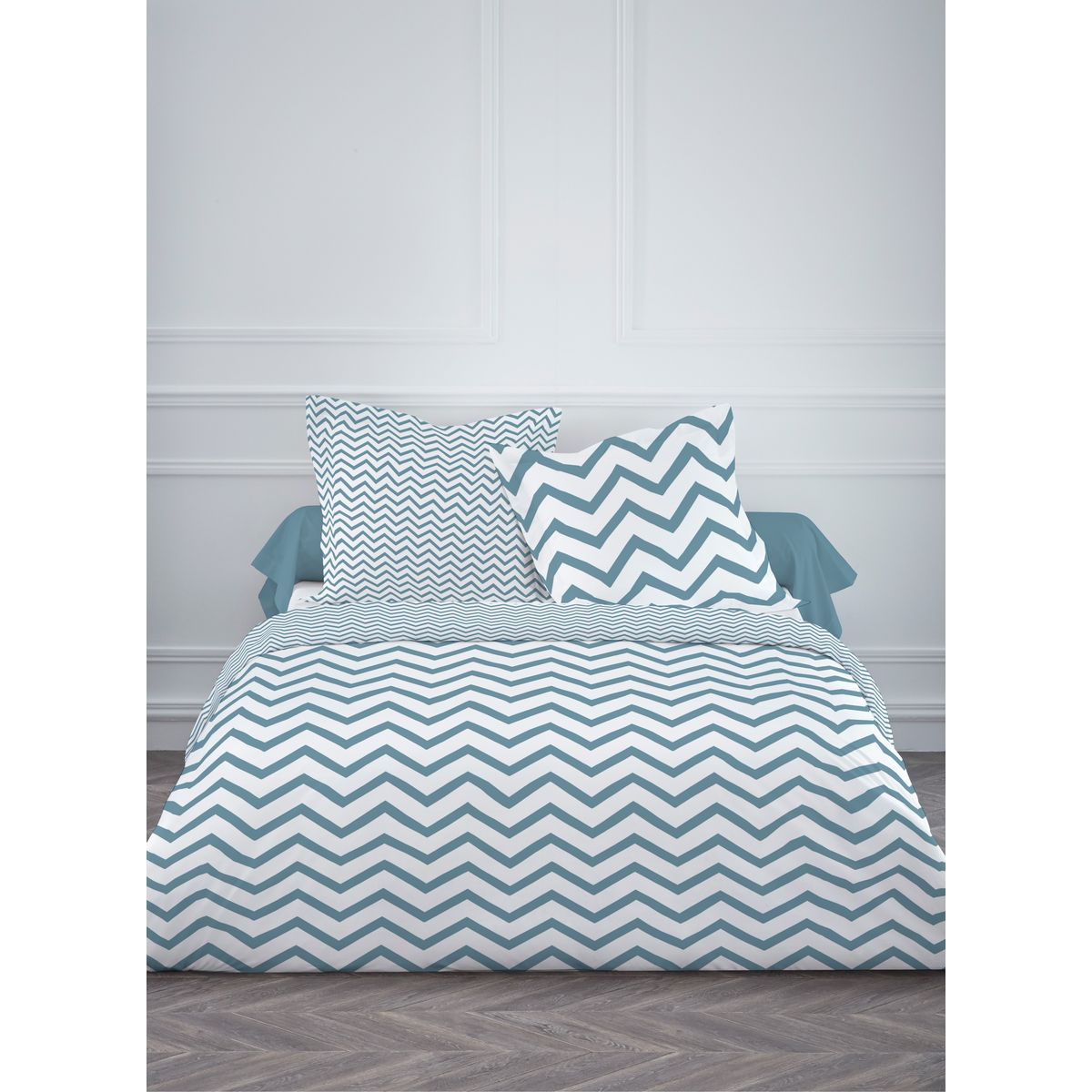 Parure housse de couette zippée en coton ZIC