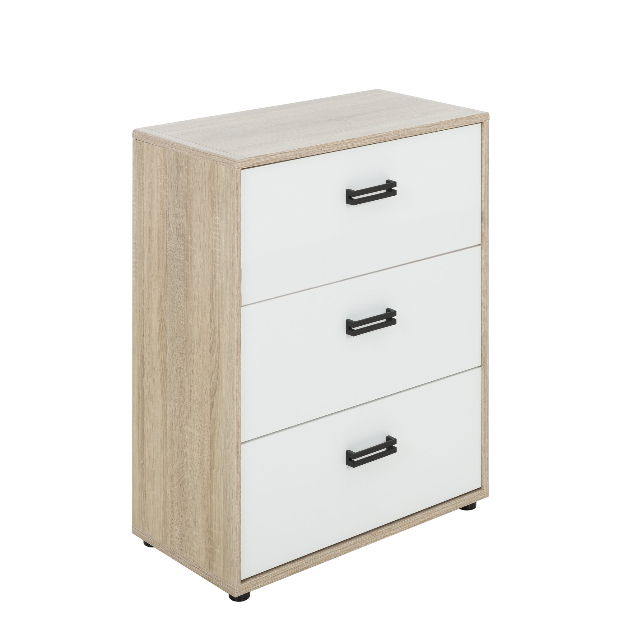 Voir la diapositive 2 : Commode 3 tiroirs L81xH73xP41cm ALLAN