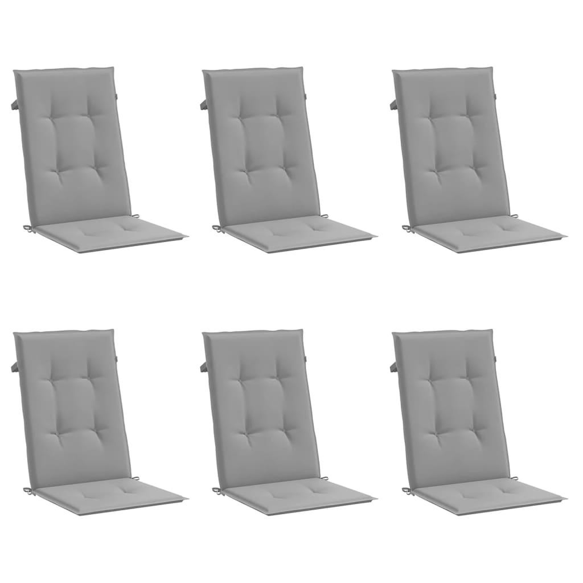 Voir la diapositive 3 : VIDAXL Coussins de chaise de jardin a dossier haut lot de 6 gris tissu